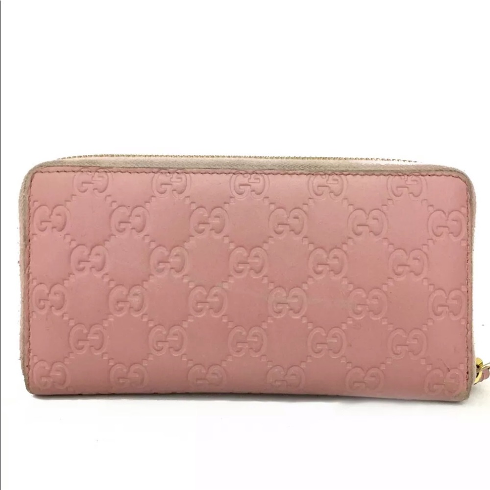 GUCCI Shima Pink Leather Zippy Continental Wallet - Picture 3 of 12